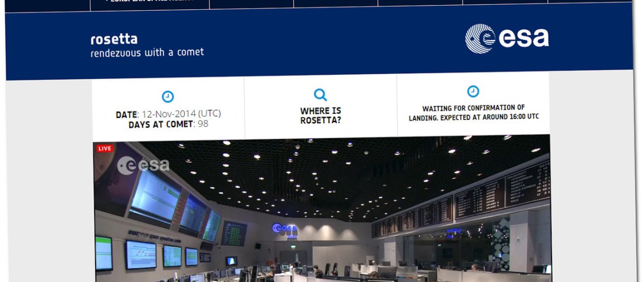 Lądujemy na komecie! Zobaczcie całą akcję na żywo na oficjalnej stronie misji Rosetta