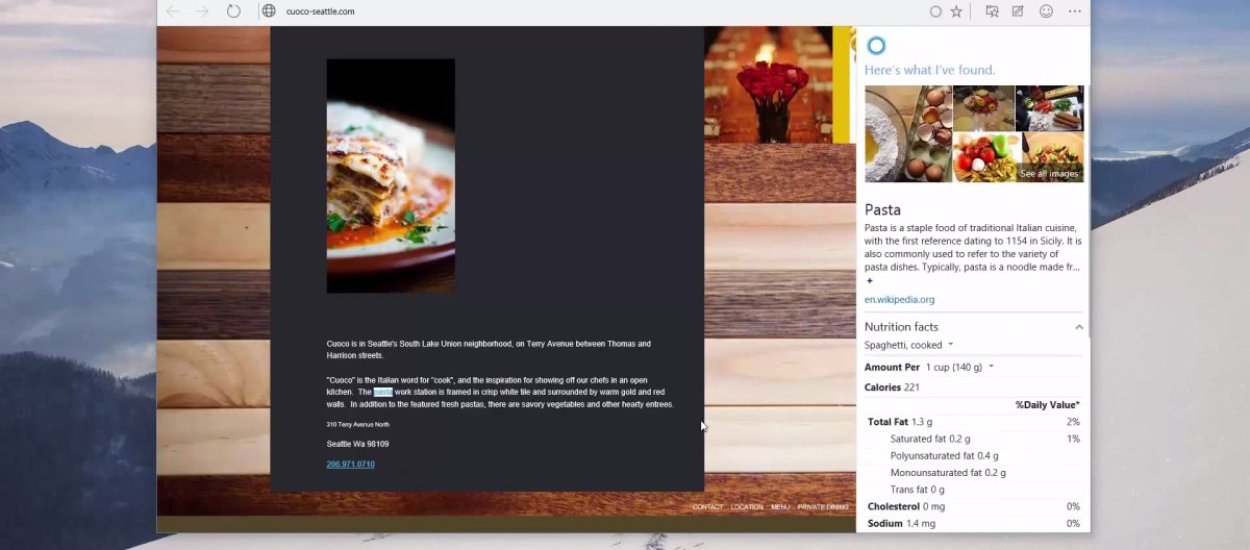 Tak działa Cortana w przeglądarce Spartan na Windows 10