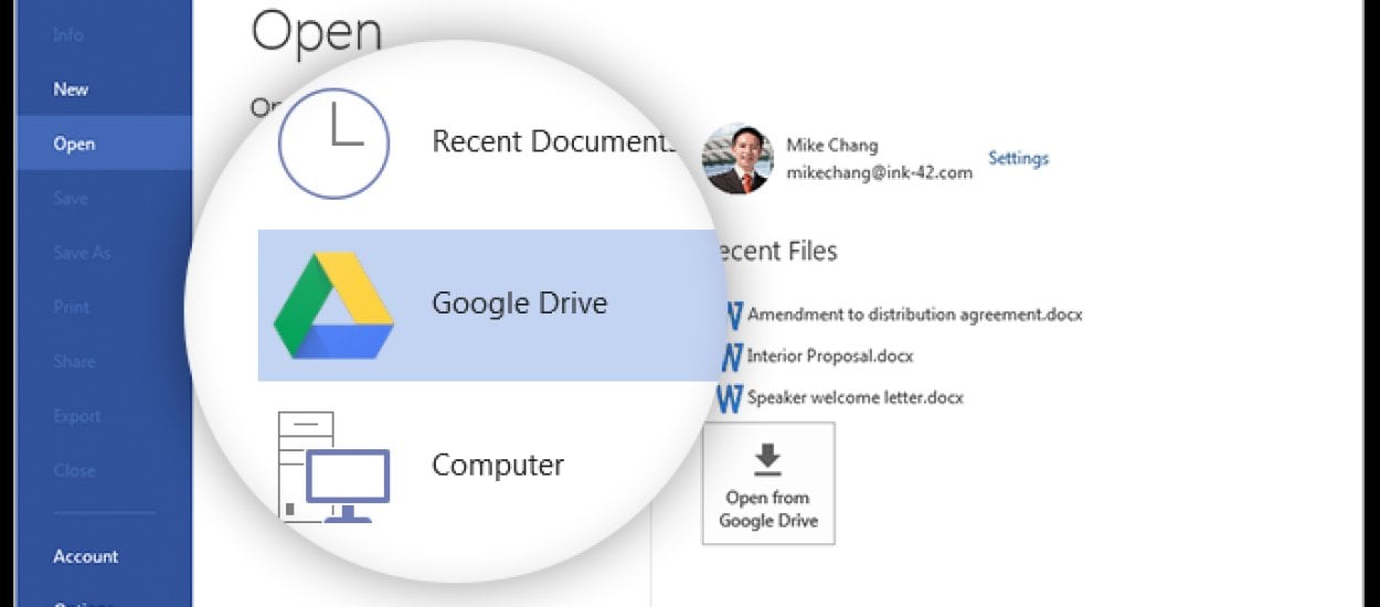 Google wypuszcza wtyczkę, która zintegruje MS Office'a z chmurą Google Drive