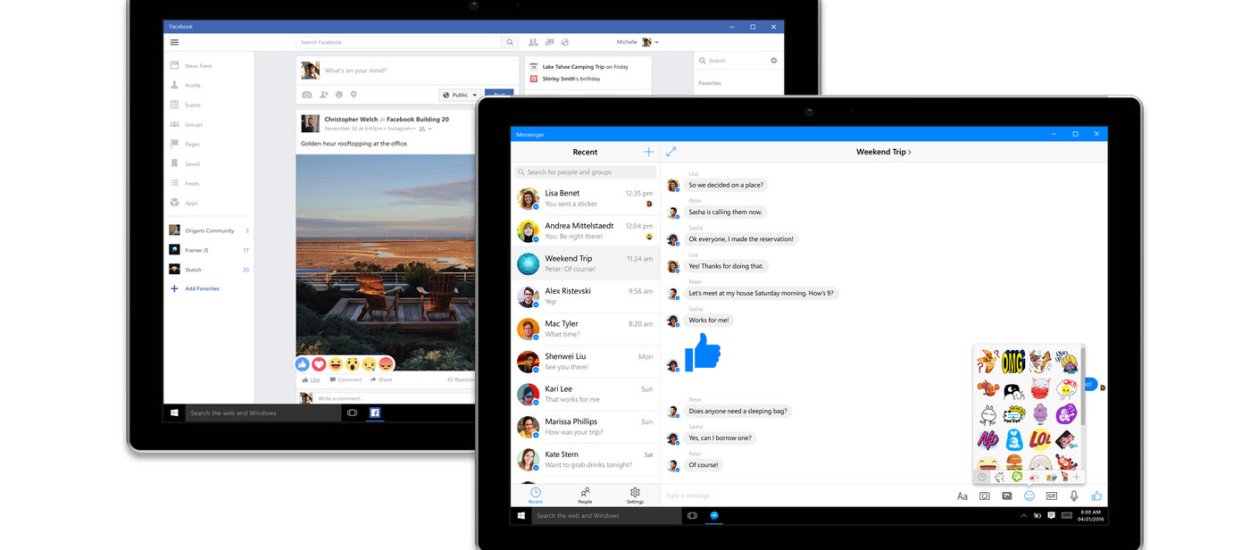 Przyszłość ważniejsza od teraźniejszości - Facebook i Messenger dla Windows 10
