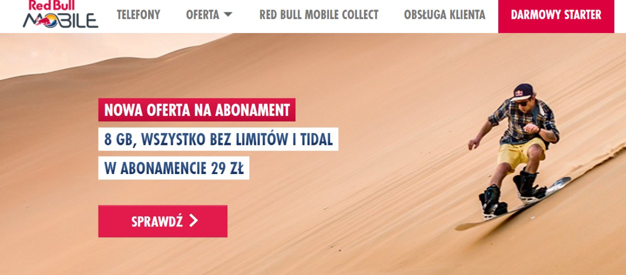 Red Bull Mobile z nowymi abonamentami - Pełen no limit i 8 GB za 29 zł