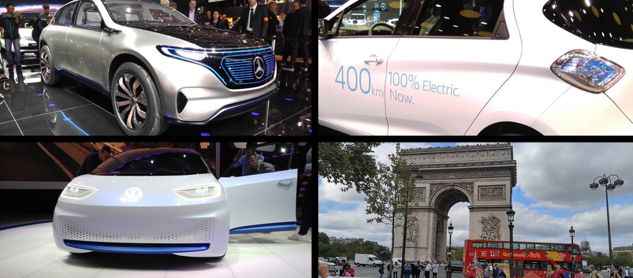 Paris Motor Show 2016 samochodami elektrycznymi stoi