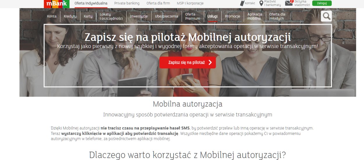 Mobilna autoryzacja internetowych przelewów od mBanku - zapisy do testów