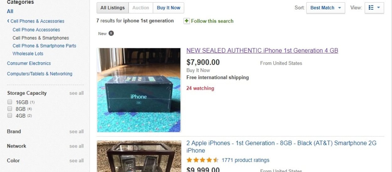 Ile zapłacilibyście za iPhone'a pierwszej generacji? Sprzedawcy żądają nawet kilkadziesiąt tysięcy złotych!