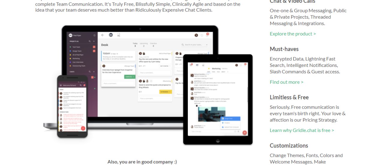 Gridle Chat - darmowy klon Slacka do zarządzania projektami i komunikacji w zespole