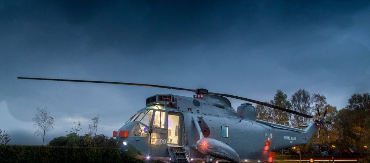 Luksusowy mini hotel helikopter jest idealny na biwak?