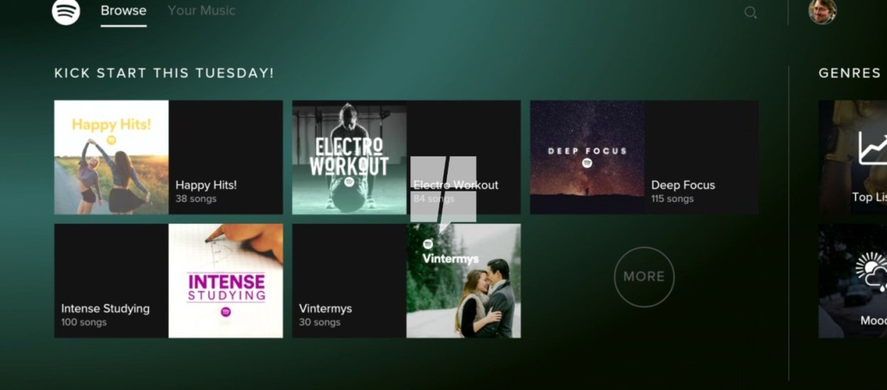 Tak wygląda Spotify na Xbox One