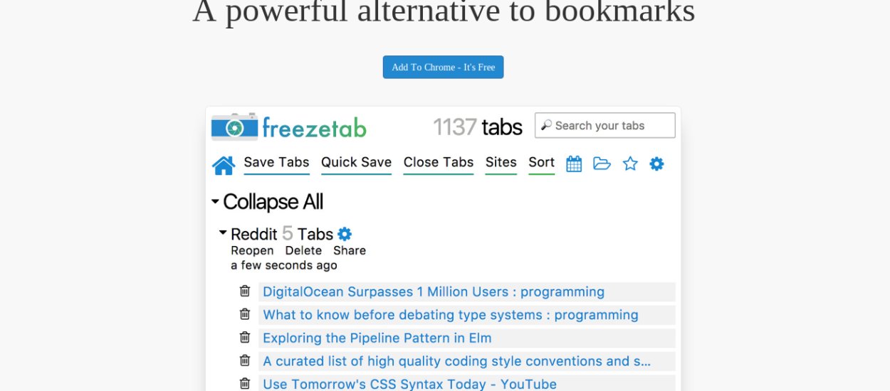 Freezetab - w końcu jakaś sensowna alternatywa dla zakładek w przeglądarce