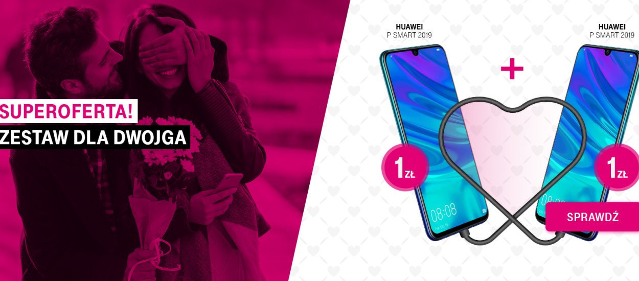 Walentynkowa promocja w T-Mobile - Dwa Huawei P Smart 2019 kupicie w cenie jednego