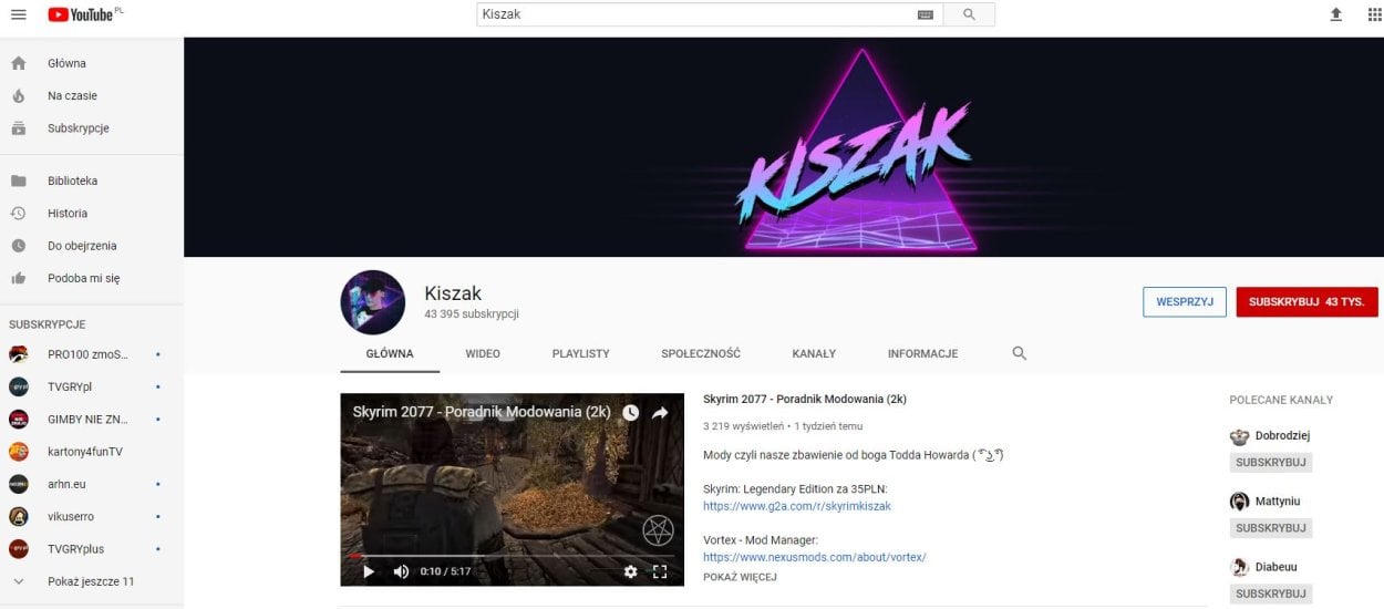 Youtuber Kiszak przeprasza uderzonego mężczyznę