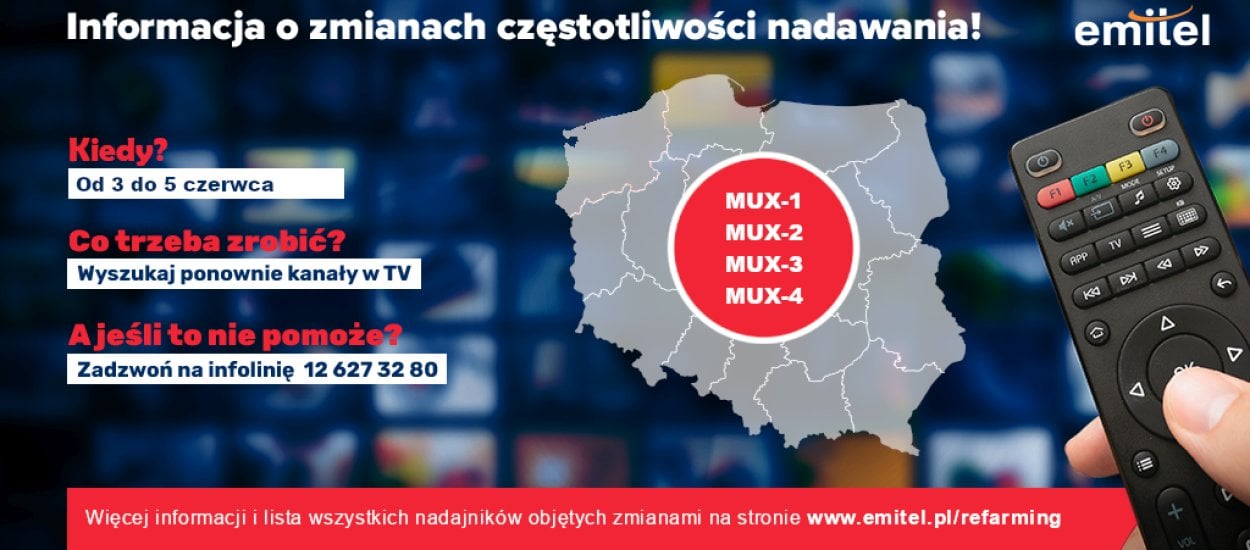 Telewizja naziemna zwalnia pasmo 700MHz pod 5G. Lista miejscowości, w których będzie trzeba przeprogramować telewizory