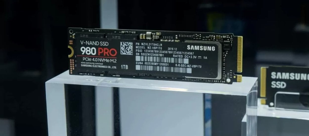 Samsung pokazuje co potrafi PCIe 4.0, SSD 980 Pro dobija do 7000 MB/s