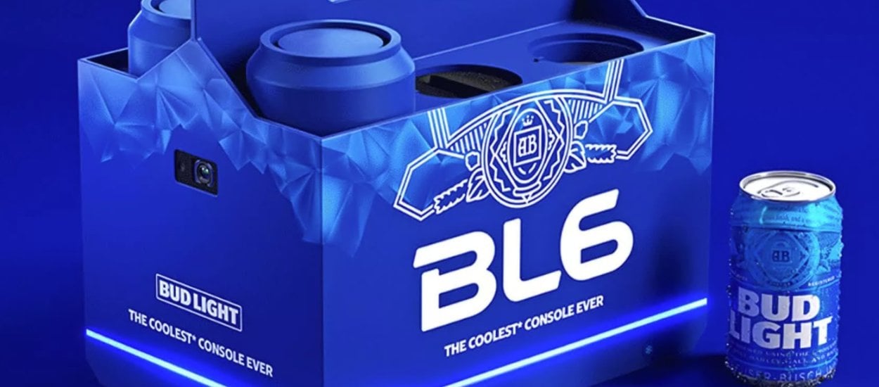 Bud Light BL6 - konsola w kształcie sześciopaku z wbudowanym projektorem
