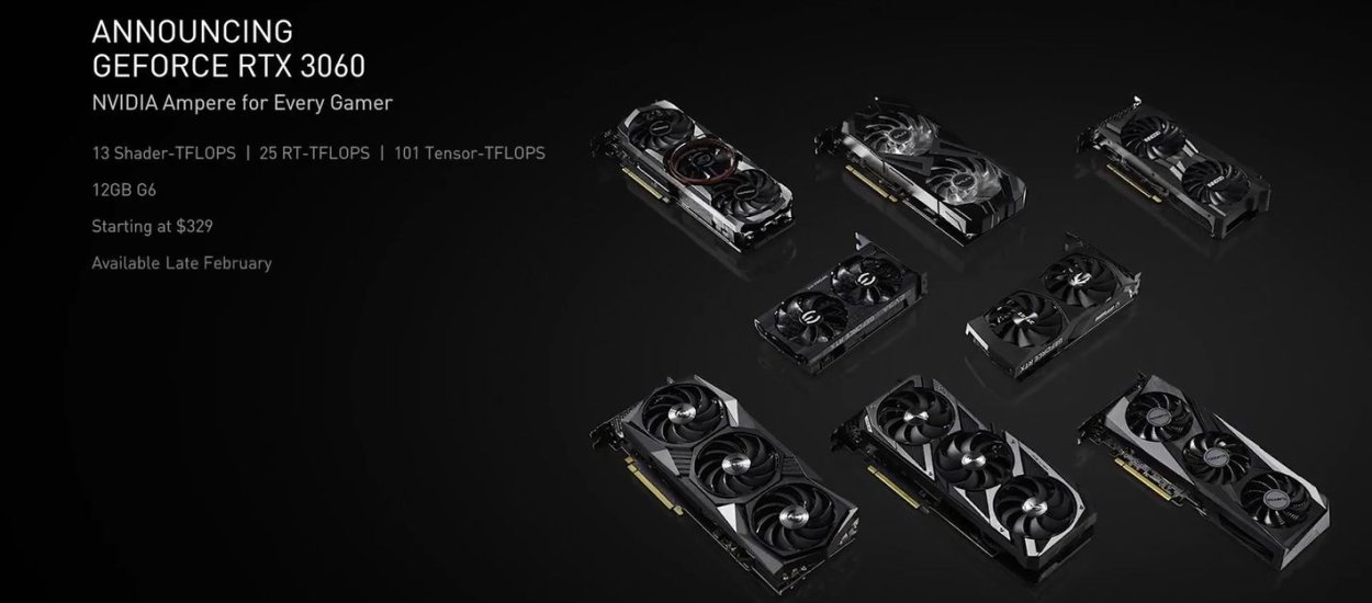 NVIDIA zapowiada mobilne układy GeForce RTX 30 i GeForce RTX 3060 12 GB