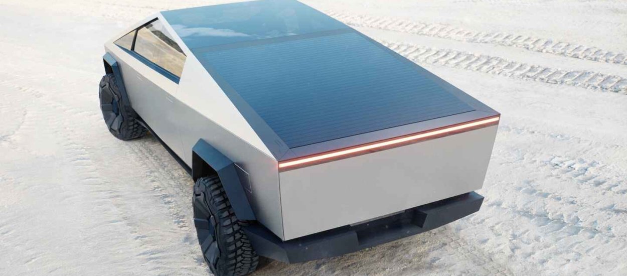 Tesla Cybertruck z panelami słonecznymi i funkcją kampera