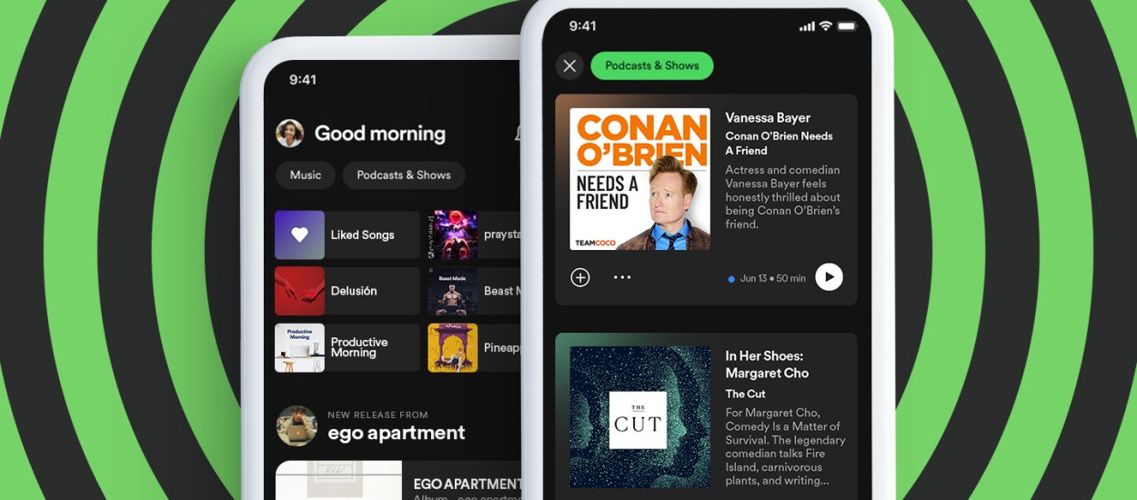 Nowa aplikacja Spotify oddzieli muzykę od podcastów grubą kreską i poda lepsze ich rekomendacje