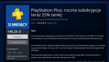 Fajna promocja - rok PlayStation Plus za 146,25 zł