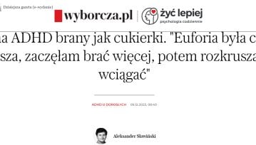 Gazeta Wyborcza stygmatyzuje cierpiących na ADHD - cynicznie robi z nich narkomanów