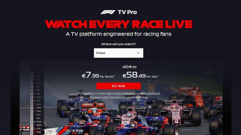 F1 TV Pro dostępna w Polsce - spełnienie marzeń każdego kibica
